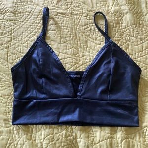 Faux leather bralette